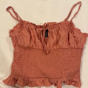 SALMON CROPPED TOP